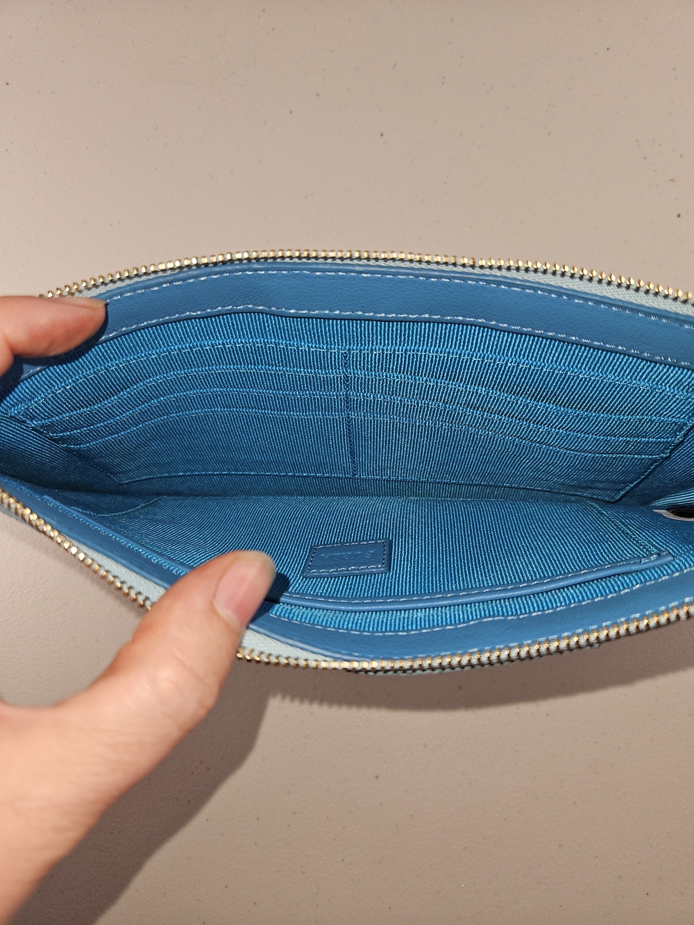 Like New FURLA Teal Blue Glitter Wristlet Clutch - Picture 15 of 15
